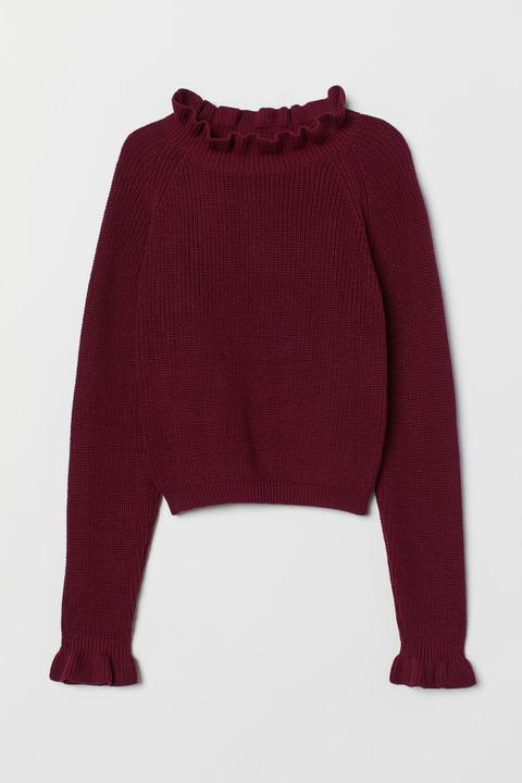Jersey De Punto Con Volante - Rojo