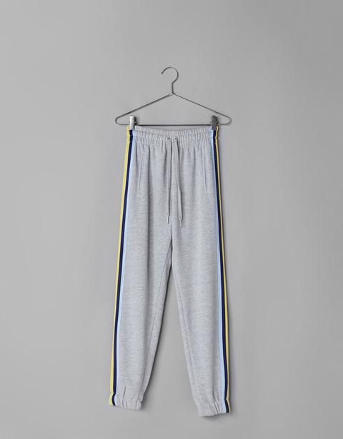 Jogger De Felpa Con Bandas Laterales