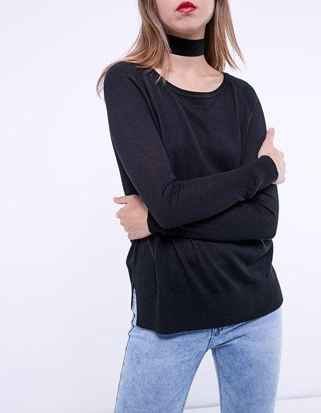 Maglia Collo Felpa Nero