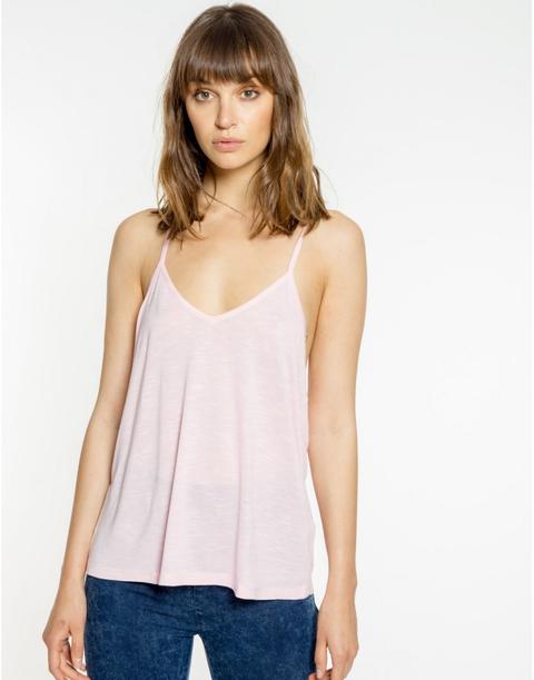 Camiseta Espalda Tirante Rosa Fluor