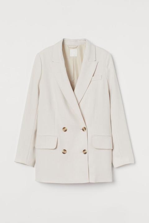 Blazer À Double Boutonnage - Beige