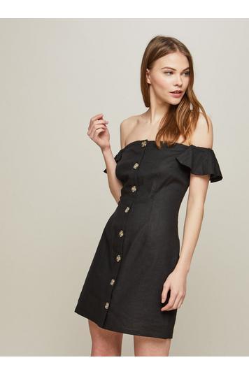 womens black bardot dress