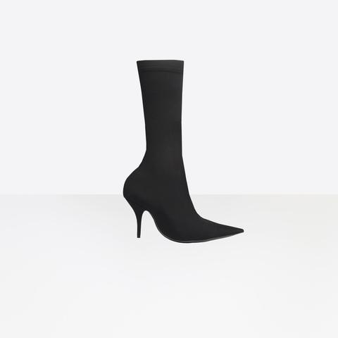 Extreme Pointed Toe Jersey Crepe Booties