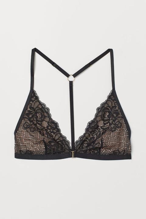 H & M - Reggiseno Pizzo Senza Ferretto - Nero