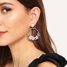 Pendientes De Aro Con Flores