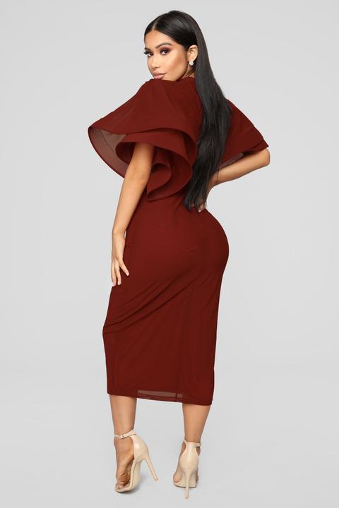 No drama ruffle on sale dress