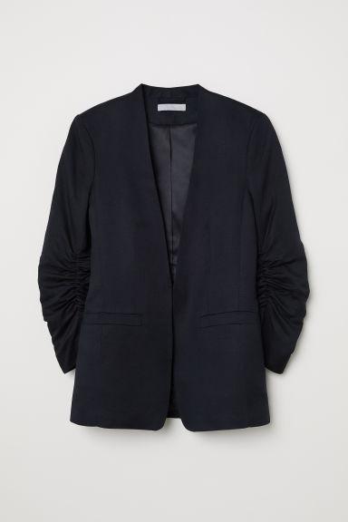 H & M - Blazer In Misto Lino - Nero