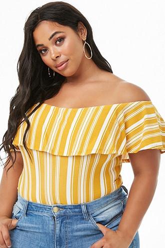 plus size off the shoulder bodysuit