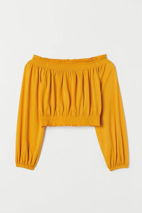 Off-shoulder-shirt - Yellow - Damen
