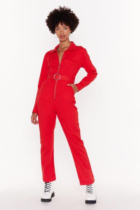 red boiler suit womens