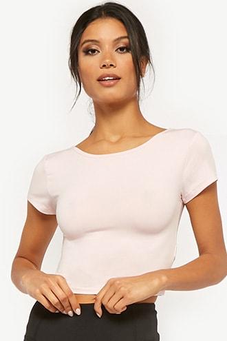 Forever 21 Active Crisscross Crop Top Pink