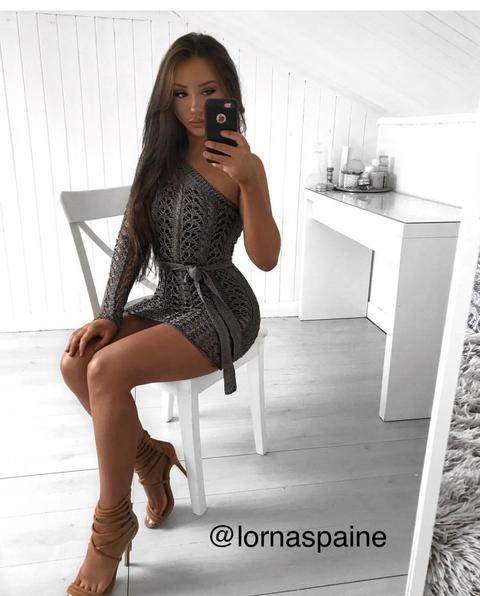 Arianna Asymmetric Dress - Gun Metal (pre Order)