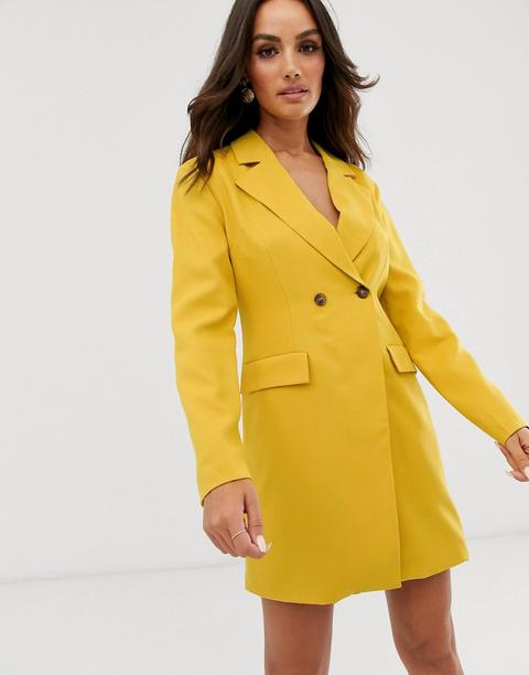 Vestido Estilo Americana Cruzado De Unique21-amarillo