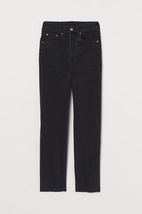 Mom High Ankle Jeans - Negro