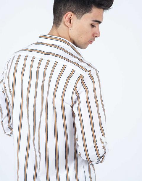 Camisa Rayas Bicolor Ocre