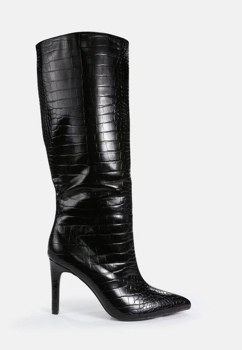 croc stiletto boots