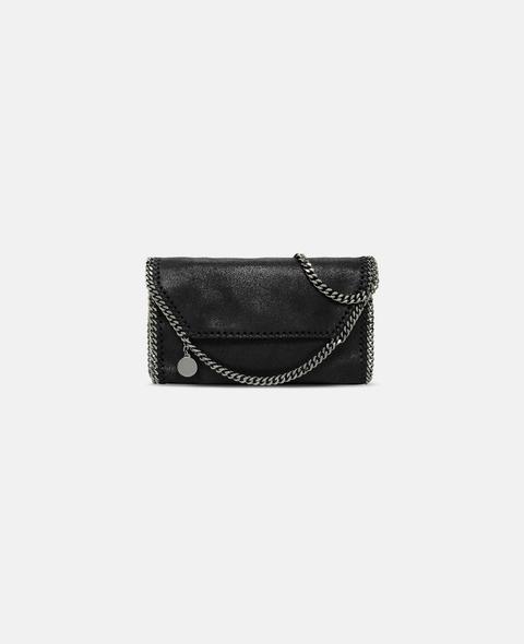 Falabella Mini Bag Nera In Shaggy Deer