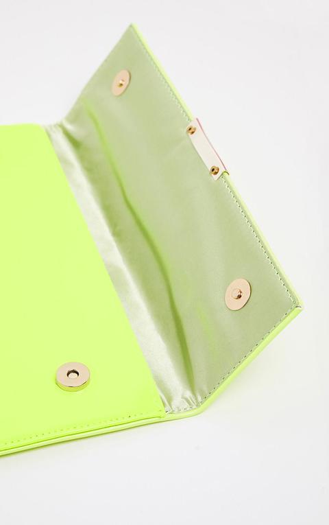 lime green clutch bag
