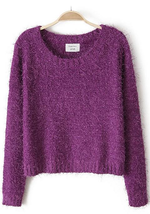 Pullover Puro Pelliccia Viola