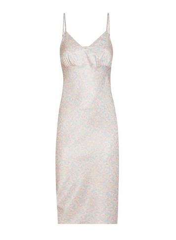 Womens Pale Pink Watercolour Satin Midi Dress, Pale Pink