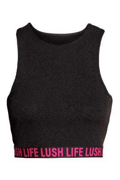 H & M - Top Corto - Nero