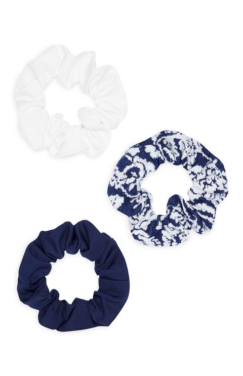 3 Elastici Per Capelli Blu Navy