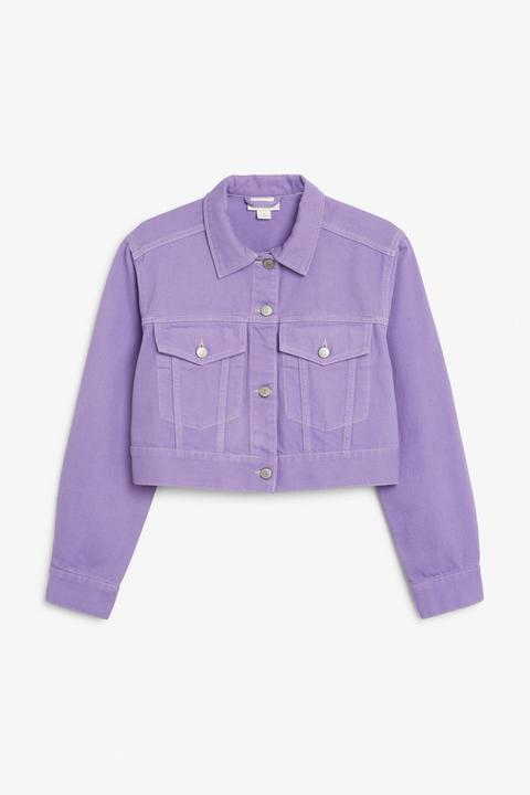 purple denim jacket