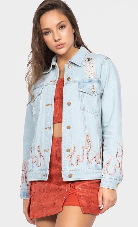 Bottom Flame Denim Jacket