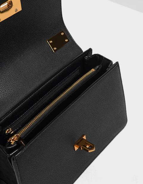 metal push lock crossbody bag