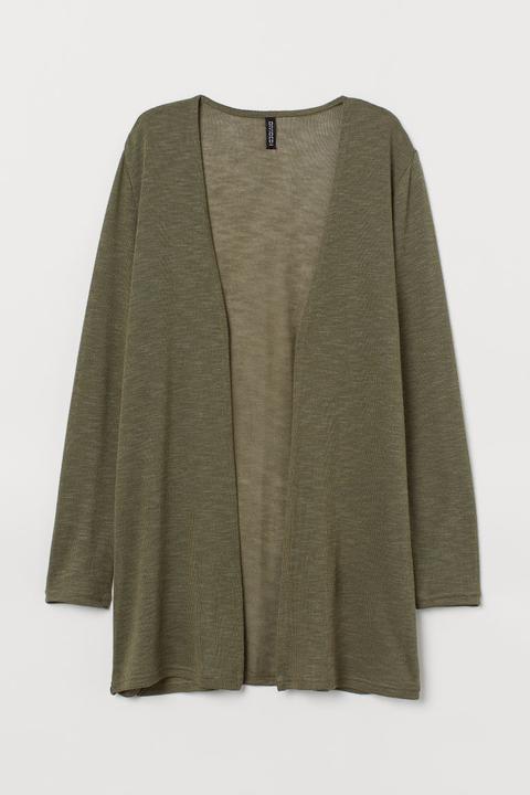 H & M - Cardigan A Punto Largo - Verde