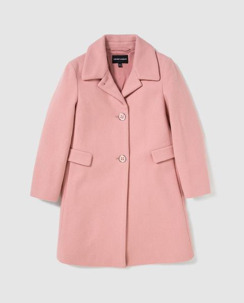 Emporio Armani - Abrigo De Niña Armani Junior En Paño Rosa