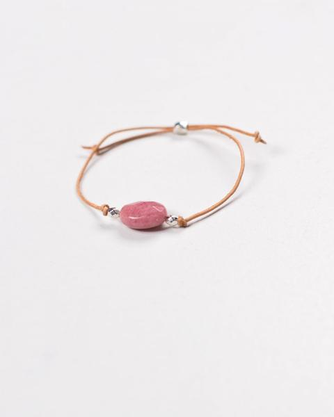 Pulsera Piedra Facetada Rosa Oscuro