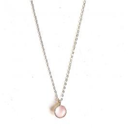 Collar Milky Rose Drop Silver