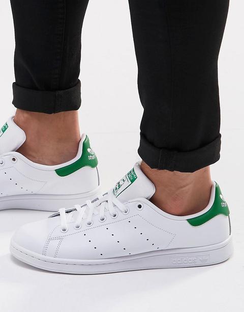 Adidas Originals – Stan Smith – Ledersneaker In Weiß Und Grün