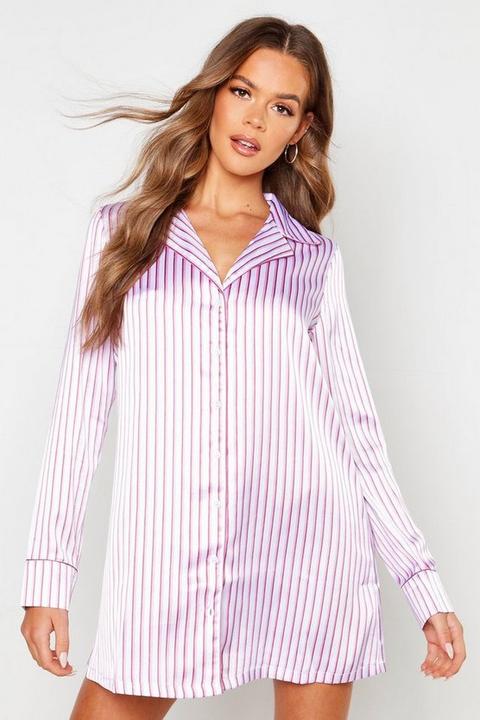Satin Stripe Nightshirt