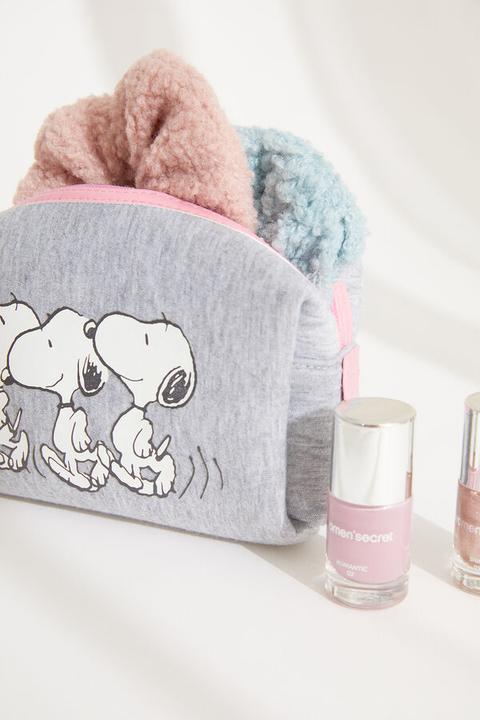 Neceser Pequeño Estuche Snoopy Gris
