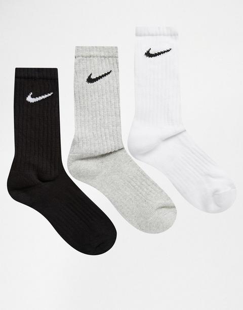 Nike - Crew - Baumwollsocken Im 3er-pack - Mehrfarbig