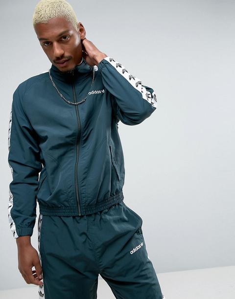 Adidas Originals - Adicolor Tnt Bk3632 - Giacca Sportiva Antivento Verde Con Fettucce - Verde