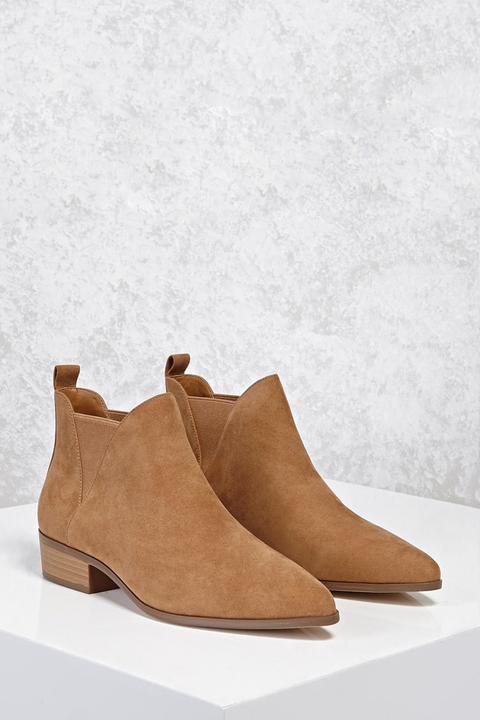 Faux Suede Chelsea Boots