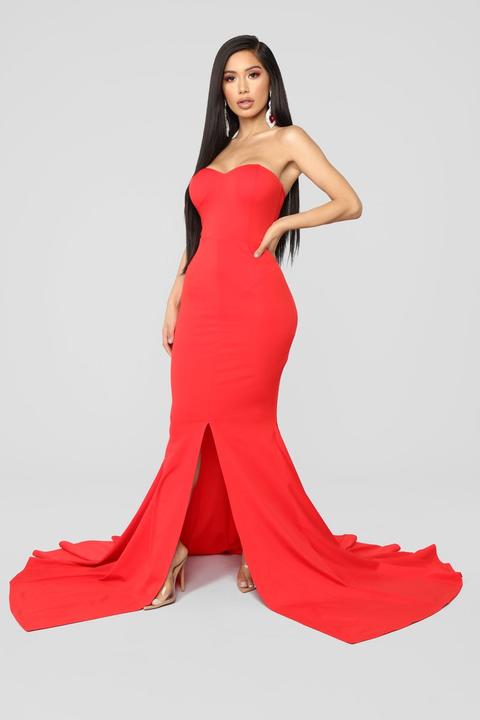 Feeling Exquisite Mermaid Dress - Red