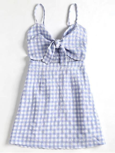 Vestido Cami De Cuadros A Cuadros Light Blue