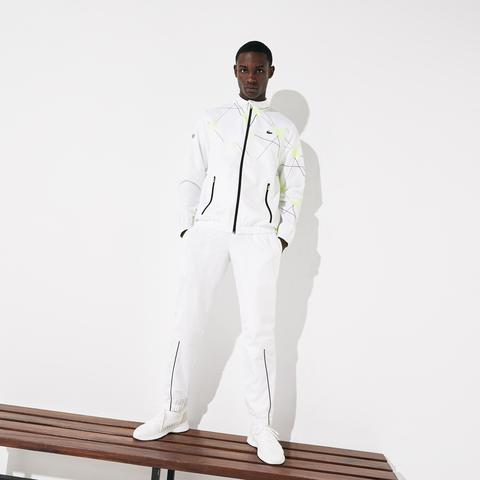 ensemble de survêtement tennis lacoste sport à bandes contrastées