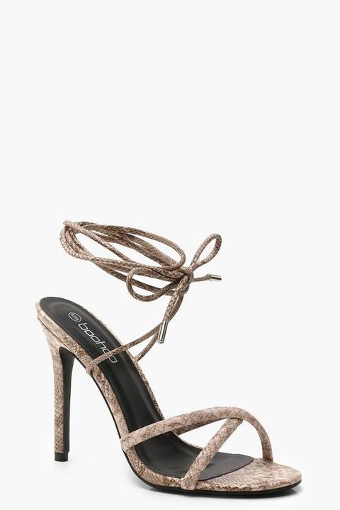 Snake Cross Strap Wrap Heels