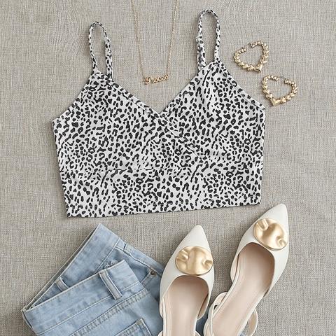 Leopard Wrap Cami Top