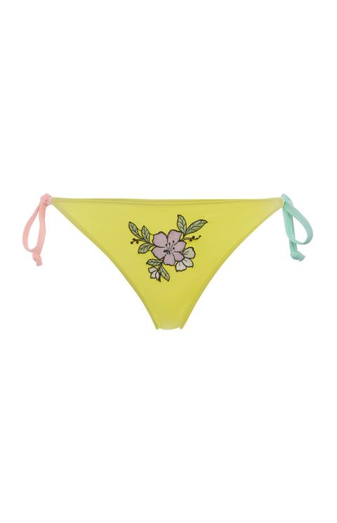 Braga Bikini Amarilla Con Motivo De Flor