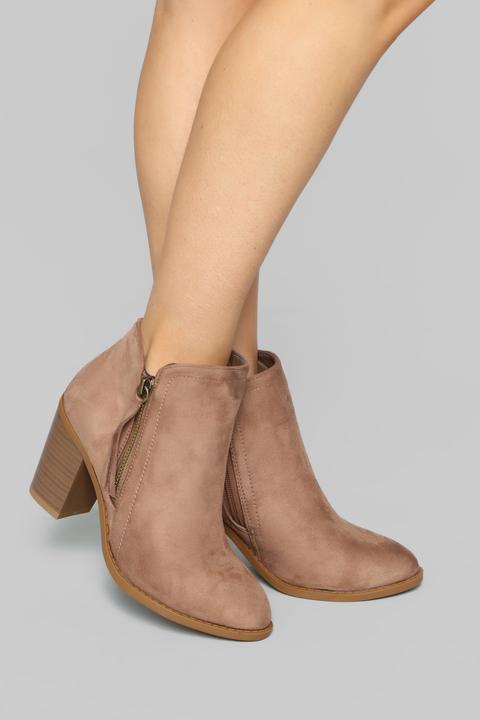 Hurry On Booties - Taupe