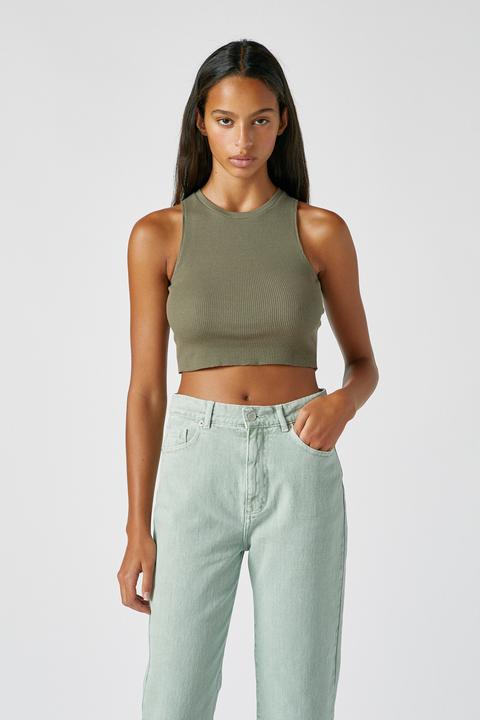 Camiseta Cropped Cuadrillé