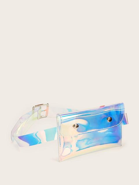 clear iridescent fanny pack