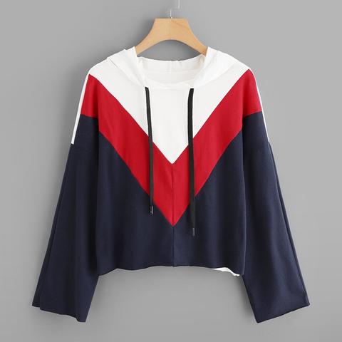 Sudadera Con Capucha De Color Block