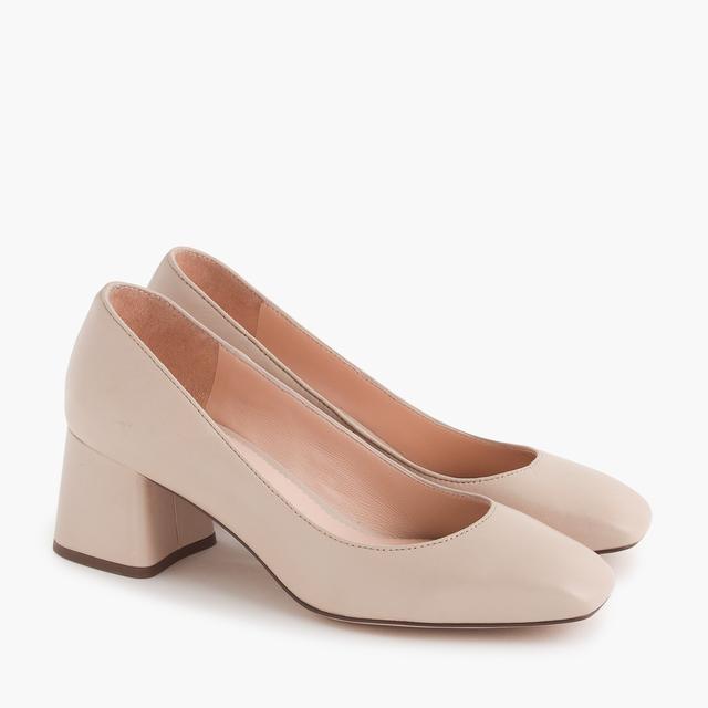 j crew block heel pumps